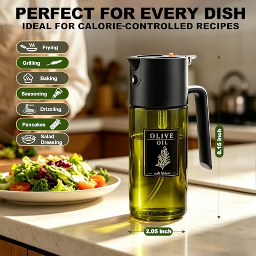 Gelibo 2-IN-1 Oil Sprayer for Cooking,Oil Dispenser for Kitchen,500ML,Black - image 7