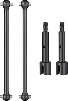 2Pcs JGGZONE Steel 1144 Rear Drive Shaft CVD Dogbone Joint Axle Driveshafts Compatible with LOSI 1/16 Mini-B Buggy 1/18 Mini-T 2.0 Stadium Truck Replacement Parts