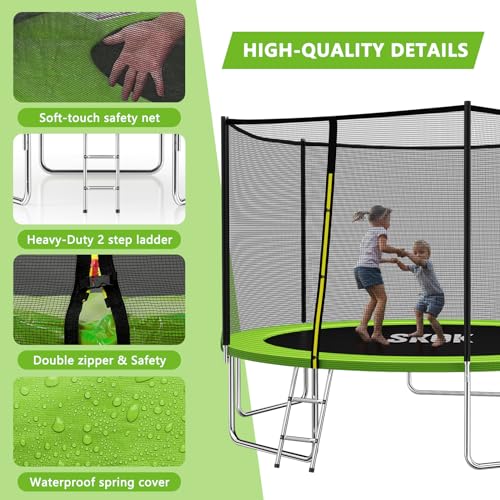 Image of SKOK Trampoline for Kids,400LBS Outdoor Trampoline with Net-ASTM Approved Trampoline for Children and Adults