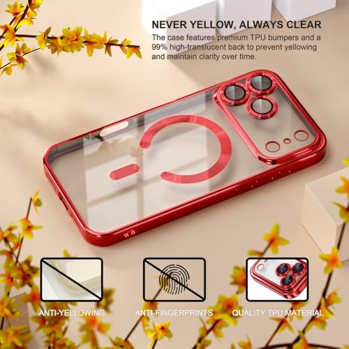Image of Misea Magnetic for iPhone 17 Pro Max Case Compatible MagSafe Red