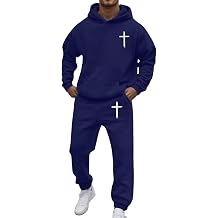 God Loves You Men's Christian Tracksuit 2 Piece Religious Sayings Letter Print Casual Jogging Athletic Sweatsuits Set