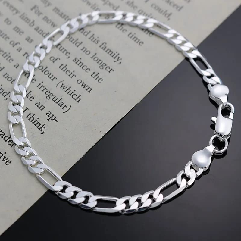 Bracelet en argent sterling 925 femme maille fine 4mm chic