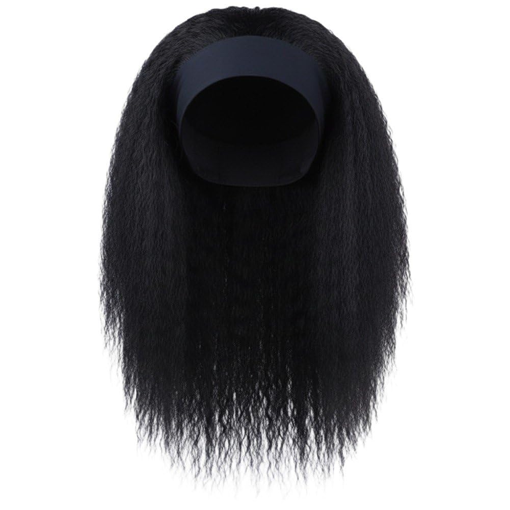 Perruques afro longues bouclées crépues à bandeau élastique femme