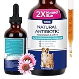 Wellix 120ml Natural Antibiotics for Cats&Dogs - Natural Herbal Supplement for Wound Care, UTI, Sneezing Treatment & Cold Relief - Cat Antibiotics Chicken Flavor for All Ages & Breeds