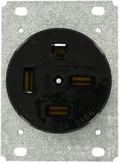 Leviton 8460 60 Amp, 250 Volt, Flush Mounting Receptacle, Straight Blade, Industrial Grade, Grounding, Black - coolthings.us