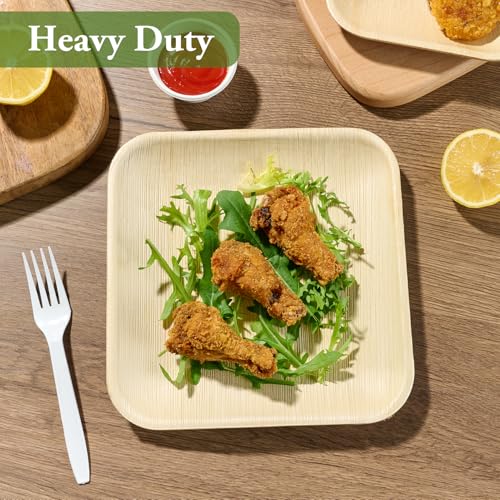ECOLipak 6 Inch Compostable Palm Leaf Plate Like Bamboo Plate, 50 Pack Disposable Biodegradable Plates Suitable for Party, Dinner by ECOLipak - Image 4