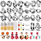 Polymer Clay Cutters for Earrings Making, 705 PCS Clay Cutters Set with 49 Shapes Stainless Steel Clay Cutter Tools, 640 PCS Jewelry Accessories, 16 Circle Shape Earring Cutters for Polymer Clay