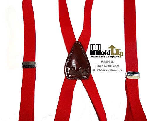 Hold-Ups Urban Youth 3/4\" wide Hold-Up Suspender in X-back with No-slip Clips (Red) - Thumbnail 3