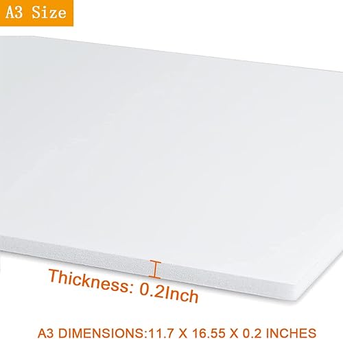 Miniatura 3 de Paquete de 20 tableros de espuma blanca para proyectos de 12 x 16.5 pulgadas, tablero de núcleo de espuma de poliestireno de 15 pulgadas de grosor,