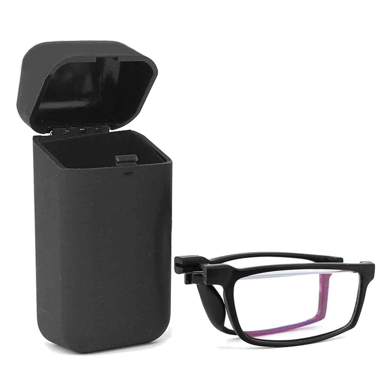 Viseng Gafas de lectura plegables anti-luz azul para hombres y mujeres con poste telescópico caja elástica ultraligera de moda portátil