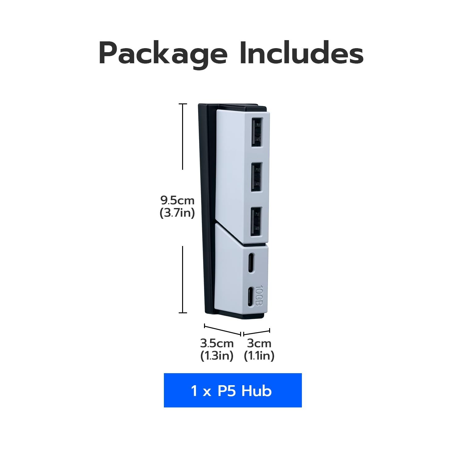 Mcbazel Hub USB Adattatore Hub di Estensione 5 Porte Ad Alta Velocità per PS5 Slim/PS5 Pro, Non per PS5