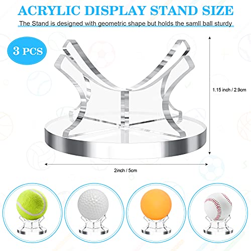 image for Sumind 3 Pieces Acrylic Small Ball Stand Holder Sport Ball Display Rac