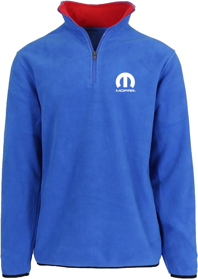 Image of JH DESIGN GROUP Men's Mopar logo Quarter Zip Fleece Sweatshirt Jacket 2 Colors