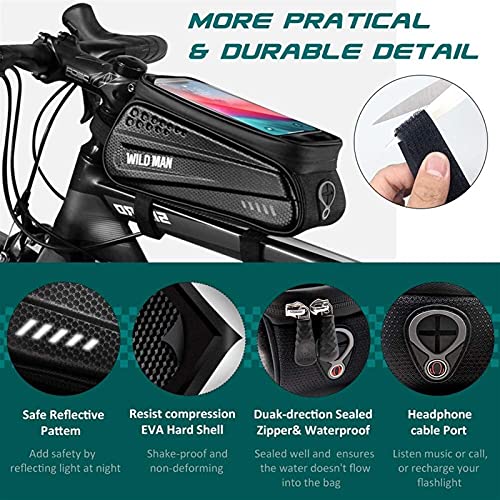 Bolsa de haz frontal anticaídas para llevar el móvil en bicicleta de montaña 7