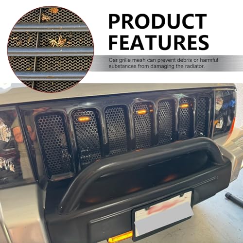 DYEKNEE 1 PC Automotive Diamond Mesh, Aluminum Alloy Multifunctional Grille Mesh Roll, 39.37\" x 12.99\" Thickened Modified Air Outlet Mesh, Universal for Most Cars (Black) - Thumbnail 5