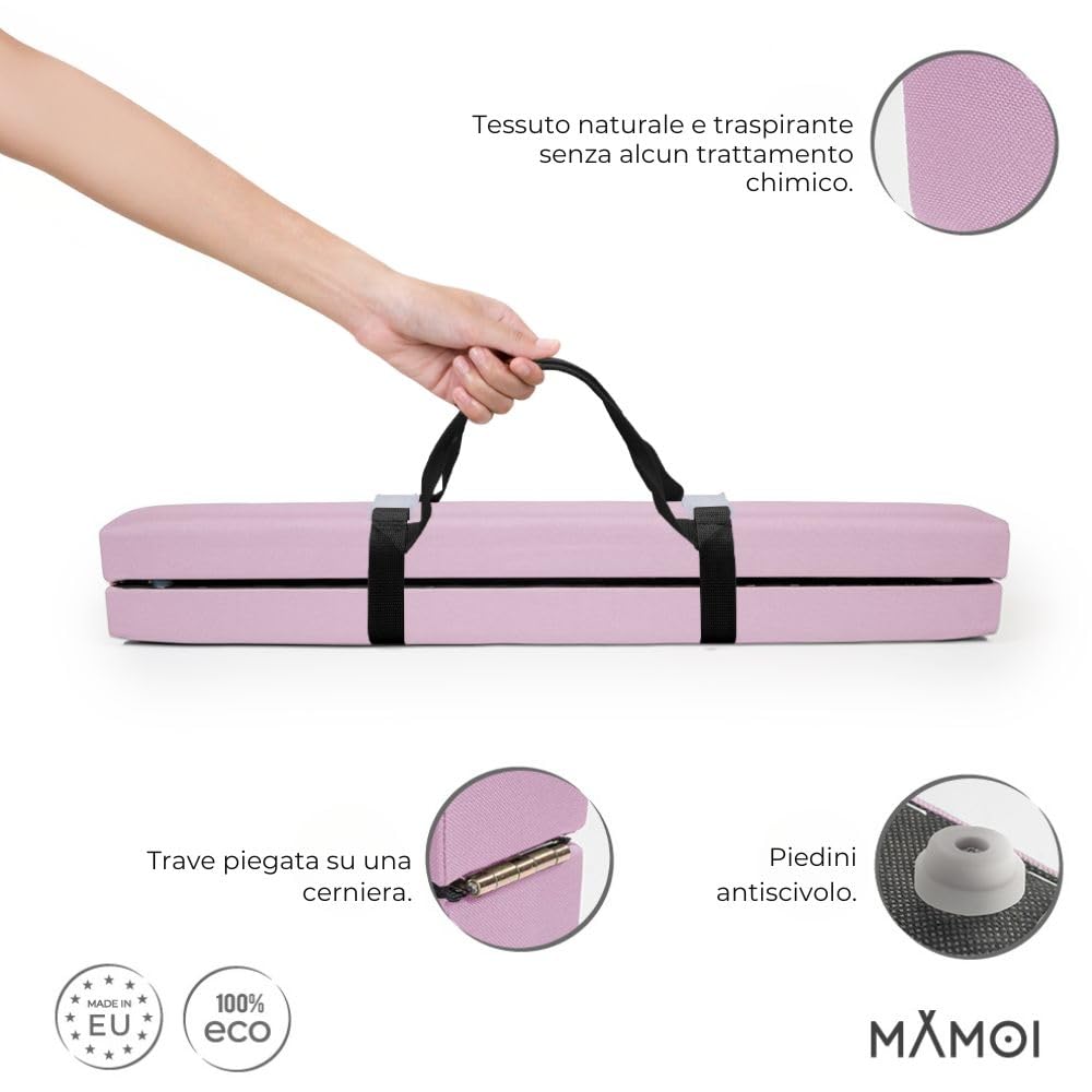 MAMOI® Trave Ginnastica Artistica 200 cm, Attrezzi Ginnastica Pieghevole, Parallele Imbottita Antiscivolo da Casa