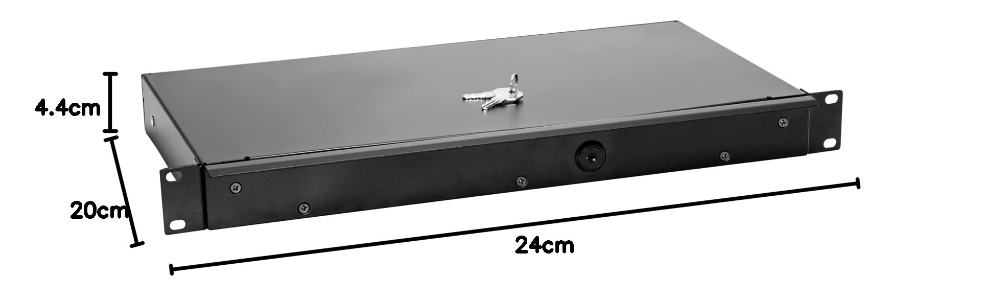 OMNITRONIC Rackschublade KE-1 Rackschublade mit Schloss 1HE | Abschließbare Schublade für 19" Racks