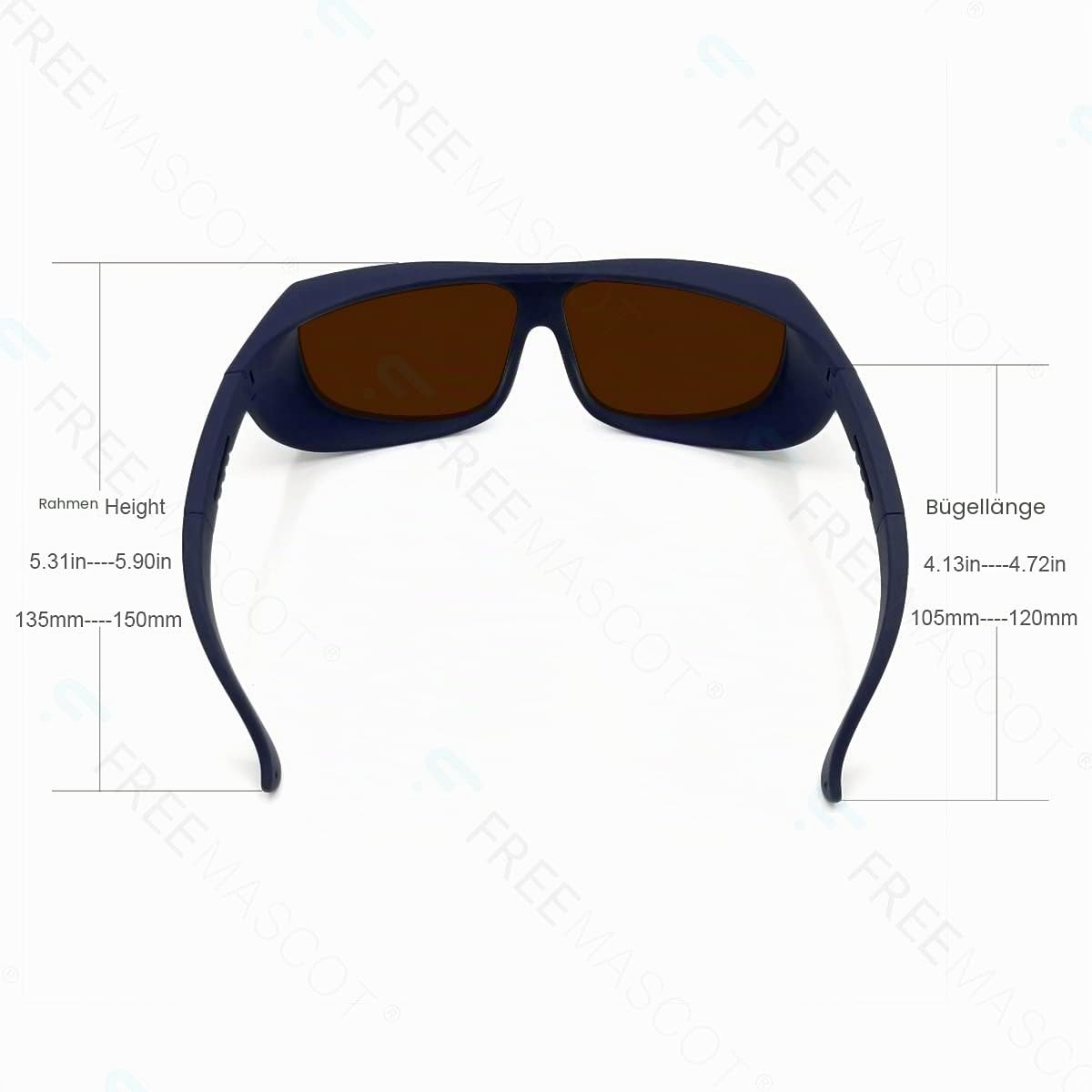 FREEMASCOT Professionelle OD 6+ 190-550nm / 800-1700nm Laser-Schutzbrille für 405nm, 450nm, 532nm, 808nm, 980nm, 1064nm Laser