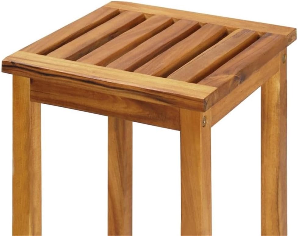 Pemberly Row Solid Acacia Wood Outdoor Patio Bar Set, Brown Oiled Finish, Includes 1 Table and 2 Chairs, 23.6 x 23.6 x 41.3 in, Durable Garden Balcony Furniture for Dining or Casual Hangouts
