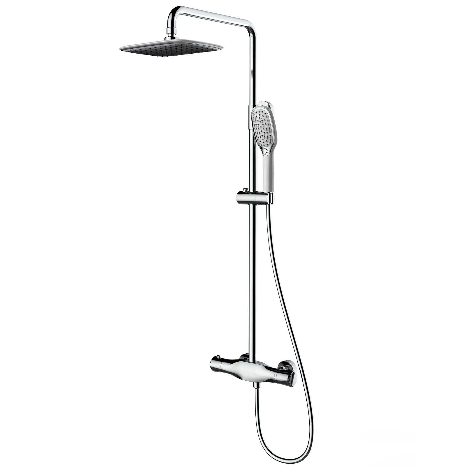 NZPOST Thermostatic Shower, Triple Function Shower Faucet Set with Waterfall Tub Spout, Wall Mounted Bath