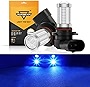 9005 9006 H10 LED Fog Light Bulbs High Power 50W 3020 SMD Bulb for Fog Light, DRL, Tail lights - Blue 10000K (Set of 2)