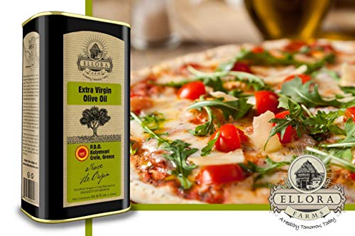 Ellora Farms, 2020 Gold Award Winner, Single Origin & Single Estate, Cold Press & Traceable Olive Oil, Harvested in Ancient Crete, Greece, 33.8 oz Tin and 8.45 oz Bottle Combo Pack