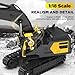1:18 Remote Control Excavator Construction Toys for Boys, [2025 Upgraded]2.4GHz RC Excavator Toy with Metal Shovel for Boys 6+ Kids Birthday, Dual Batteries/100+Mins/Spray/Sound/Light/11-Channel