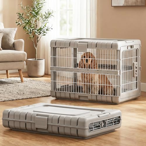 ZOMISIA Collapsible Dog Crate for Medium Dogs