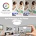 HOREVO LED Bluetooth Ceiling Light with Speaker Remote Control‌ Dimmable RGB Color Changing, Modern Flush Mount for Living Room, Bedroom, Kitchen, Laundry，Silver 16inch