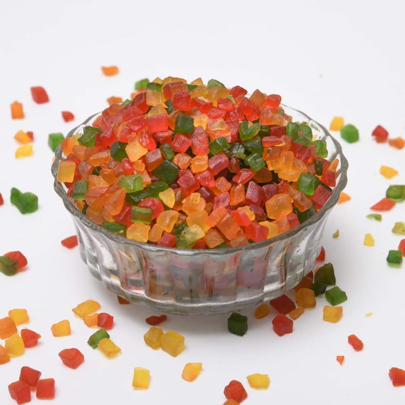 Image of RR NUTS Mix Tutti Frutti Cherry 500gm| Tuti Fruity Fresh Cherries For Cakes & Cookies Decoration | Fresh Fruits - Multi Colour | Tasty and Healthy Cherry