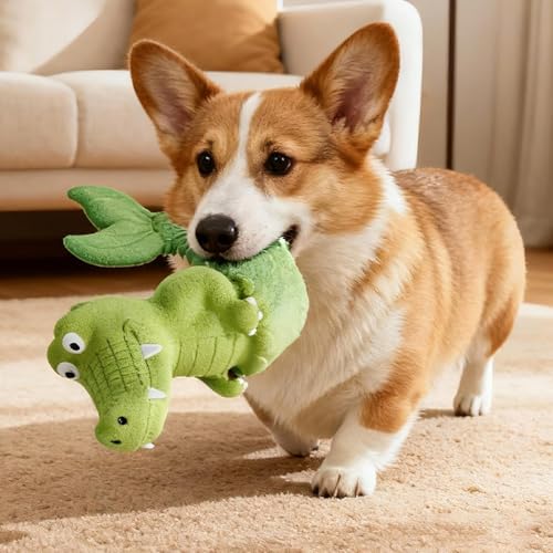 Alligator-Hundespielzeug, glattes, kaufest, quietschend, sicheres Spiel, Spielzeug für Hunde, für Welpen, Tiere, drinnen und draußen, Zuhause, tägliche Langeweile-3