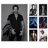 Johnny Depp Poster 7 pièces célèbre acteur musicien pour adolescents, hommes, filles, chambre à coucher, bar, dortoir (25,4 x 35,6 cm) sans cadre