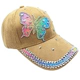 HDOYTXXM Gorra de béisbol de mariposa única, ala cómoda, sombrero de protección solar para mujeres, adolescentes, niñas, ropa de calle, gorra ajustable a prueba de sol, a, M