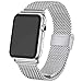 Produktbild INZAKI Kompatibel für Apple Watch Armband mit Hülle 42mm/44mm,Edelstahl Netz Schlaufen Armband für iWatch Series 5/4/3/2/1,Sport,Edition,Silber