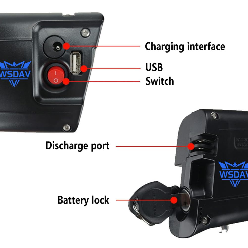 Batería de Iones de Litio de 36 V con Forma Curva, 7,8 Ah, 8,7 Ah, 9,6 Ah y 10,5 Ah. Baterías de Repuesto para Motores de 0 a 400 W con Cargador.