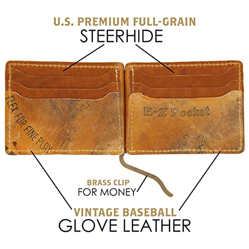 Fielders Choice Goods Slim Bifold Wallet With Spring Clip - Handcrafted From Vintage Baseball Glove Leather By Fc Goods #TOP3
