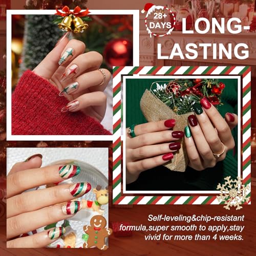 Set de esmaltes en gel Red Christmas TPO Free 6 pcs 10ml miniatura 4