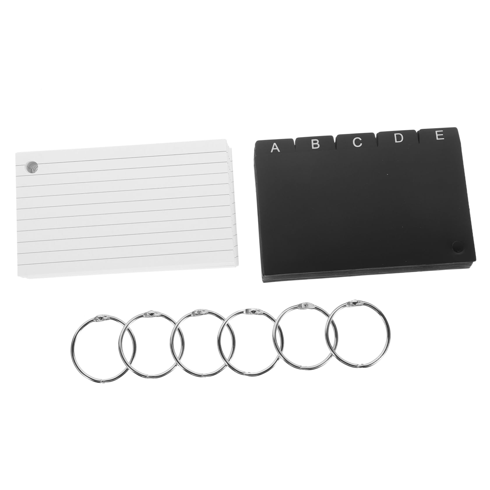DOITOOL 4 Ensembles Cartes de Mémo Index avec Anneaux Métalliques de Cartes Vides pour Écriture et Organisation Pratique pour Maison et Voyage