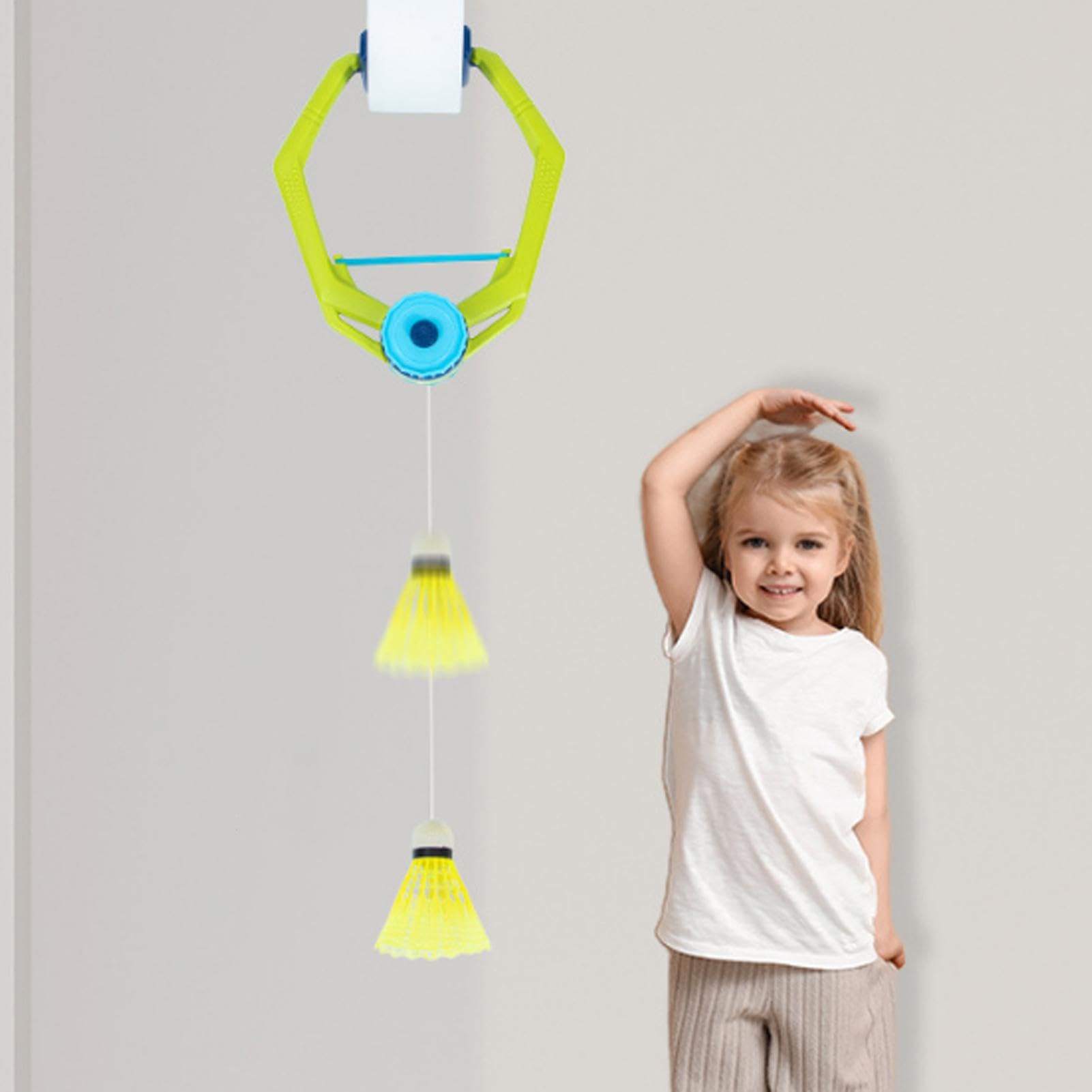 Entrenador de bádminton ajustable para práctica de rebote, incluye volante con cuerda, tenis de mesa y pelotas de bádminton, 15x23 cm