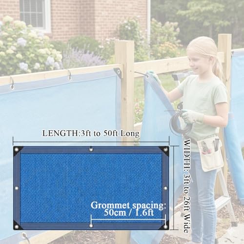 Voile d'ombrage bleu anti-chaleur pour abriter la pergola du soleil