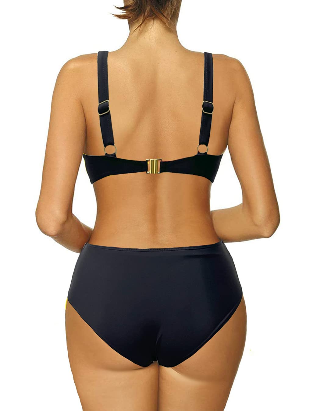 Rayson Costume Intero Donna Tummy Control Hollow out Criss Cross Monokini Push Up High Waist Costume da Bagno Intero