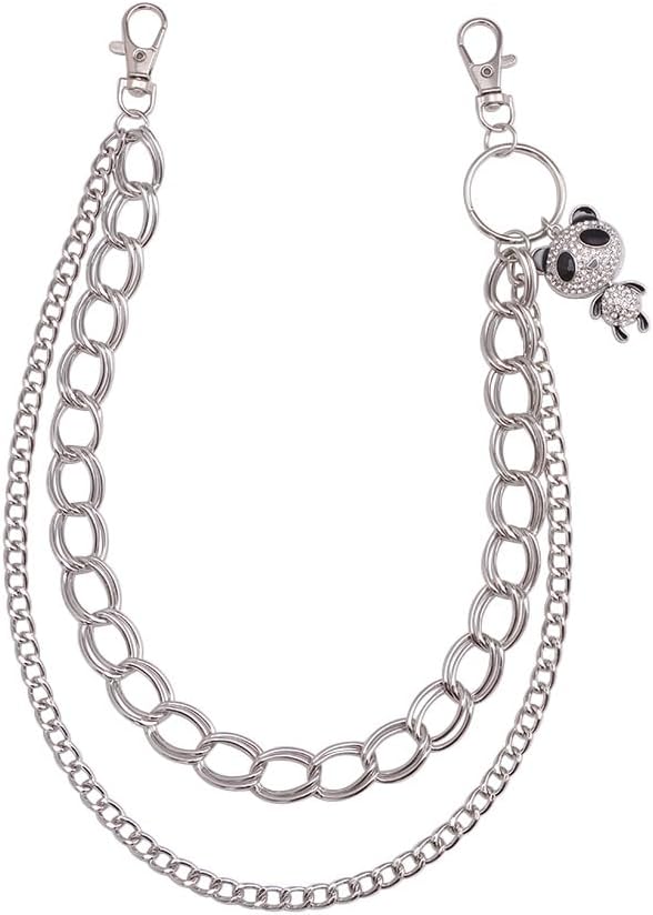 Hip Hop Pants Chain Lock Jeans Chains Gothic Streetwear Accessory Unisex Wallet Chain Bag Decor