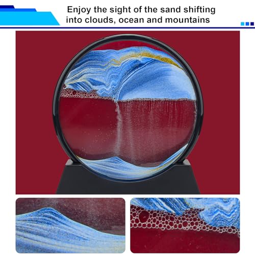 Coitak Moving Sand Art Picture, Round Glass Dynamic Sand Picture, Desktop Sand Art for Home Decor and Office by Coitak - Image 5