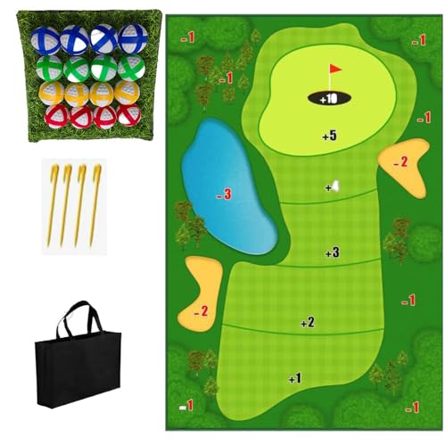 Portable Indoor/Outdoor Golf Game Set Chipping Game Set 180x120cm Golf Training Mat Putting Mat for Adult(D)