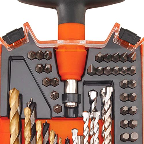 Black Decker Jogo de Brocas, Ideal para Furar e Parafusar em Diversos Materiais, 50 Peças, Modelo BD