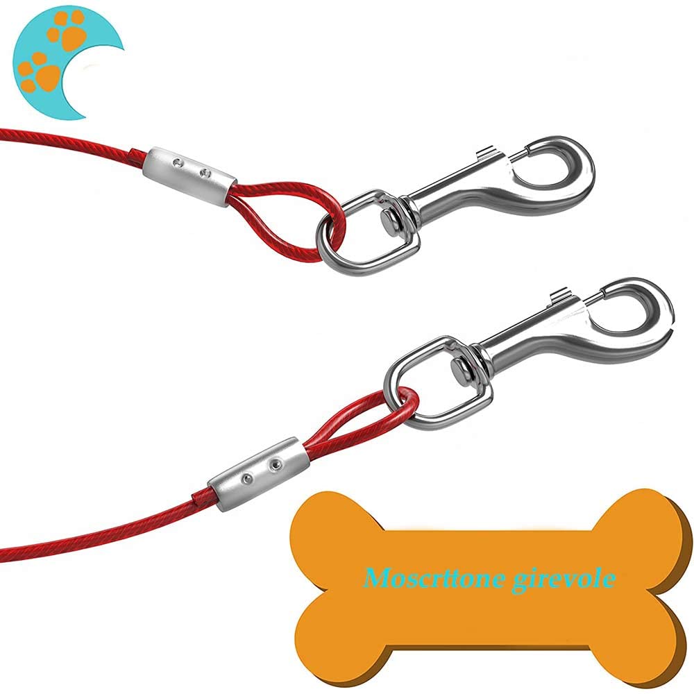 Vetrineinrete® Picchetto a Spirale con Cavo guinzaglio palo con Corda per Cani 4 mt da Giardino M63