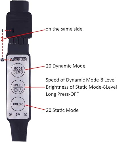 Miniatura 5 de Tira de luces LED con pilas RGB luces LED tira de luces con batería 3 llaves controlador