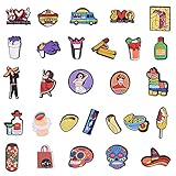 DNGH Schuh Charms Shoe Schuhanstecker Schuhanhänger Schuhe Charm Karikatur Mexiko Hühner-Wrap Hut Schädel für Schuhe DIY Dekorationen Kinderpartys Geschenk