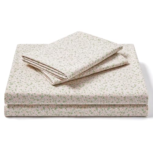 Image of FreshCulture Floral Bed Sheets - Ultra Soft Full Size Bed Sheets - Brushed Microfiber Pink Floral Sheets - Deep Pockets - Easy Care - Hotel Luxury 4 Piece Flower Printed Sheets Full, Calico