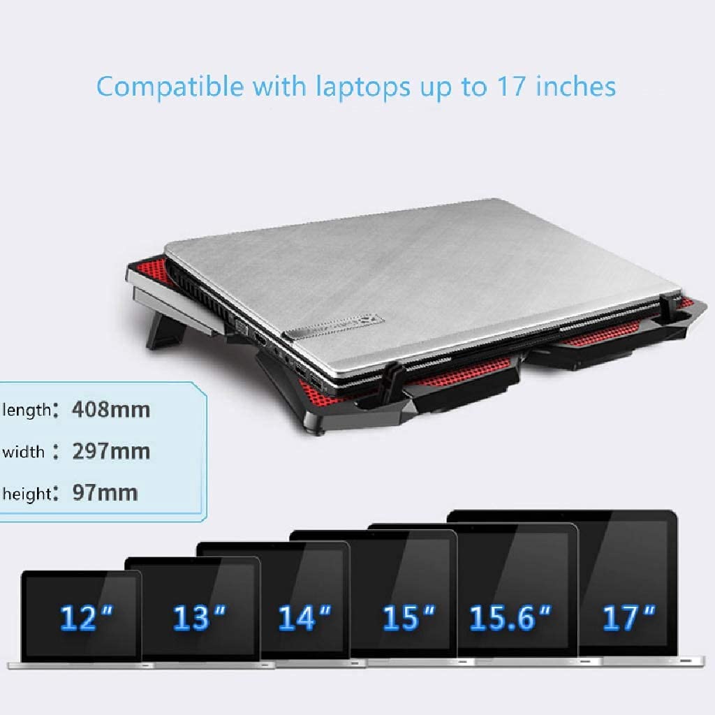 Base Refrigeradora Portatil Escritorio Radiador Enfriador Soporte De Enfriamiento Base Ventilador Dual USB 2 Puertos 3 Ángulo Ajustable Laptop Pad para Gaming Estable Ergonómico(Blue)